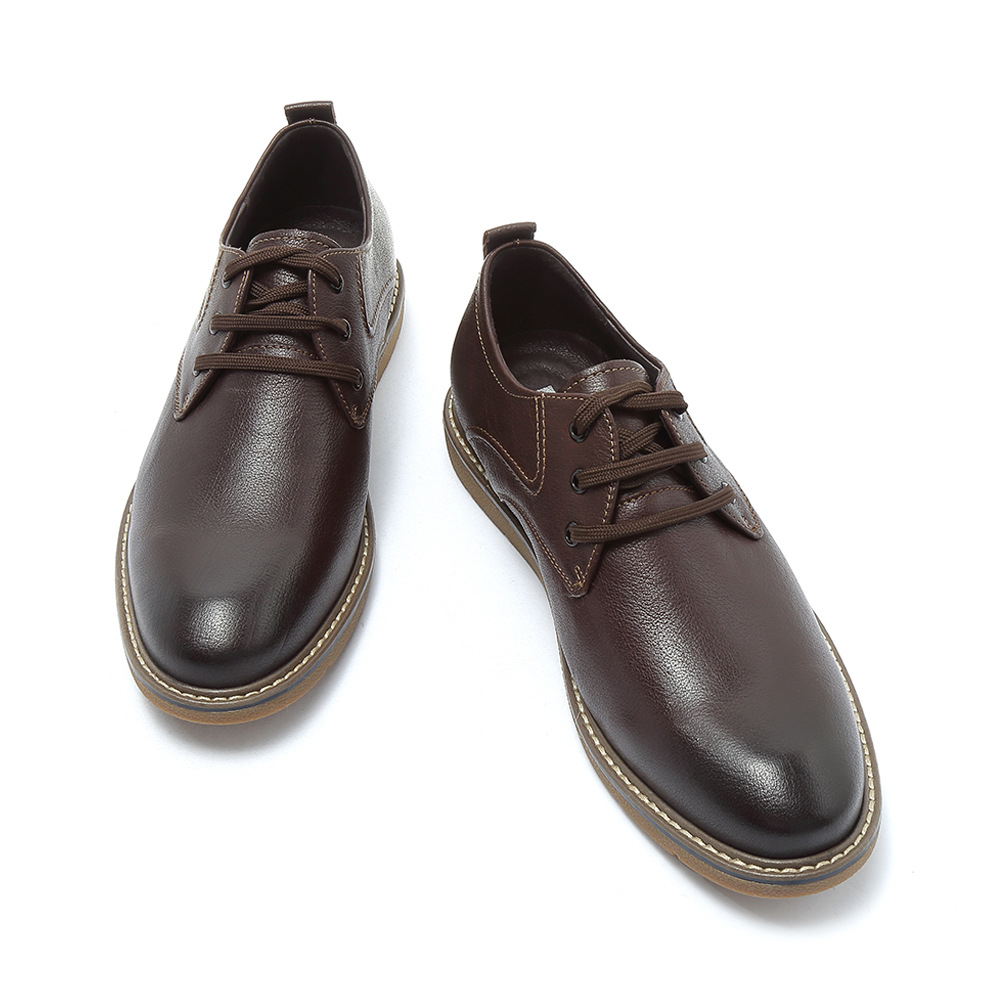 2020年牛皮平底四季款男士休闲鞋正品商务系带正装男鞋b3h10cm8