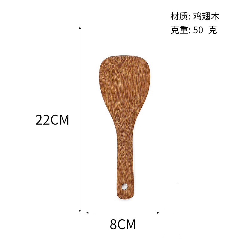 Unpainted Door Frame Non-Stick Pan Long Handle Wooden Kitchen Tableware Large Spatula Wooden Turner Spatula Wooden Spoon Full Set