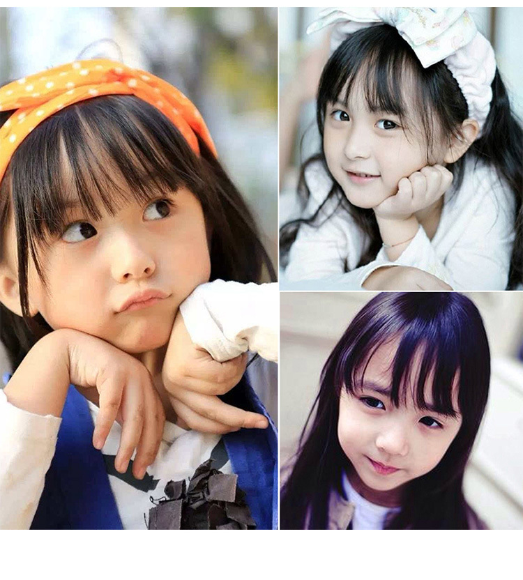 儿童空气刘海卷假发女童韩版小孩轻薄夹短发宝宝公主可爱气质刘海