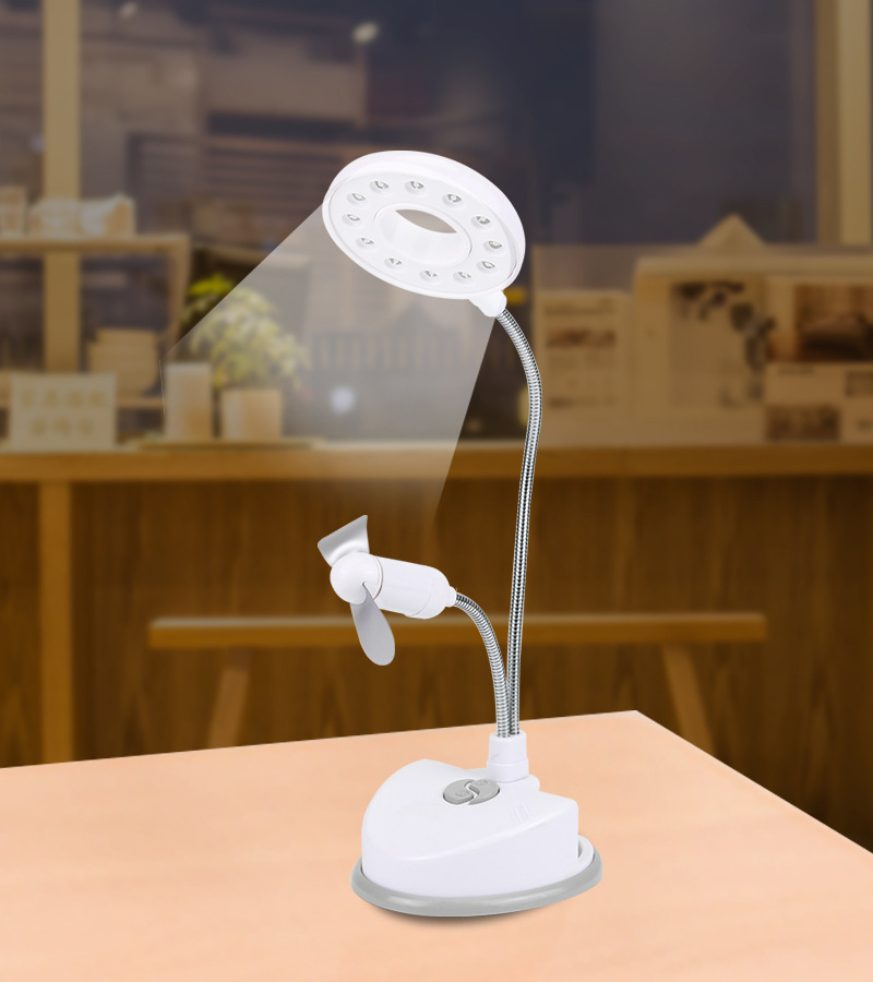 创意多功能usb台灯电风扇读书小台灯桌面led柔光学习小夜灯小台扇