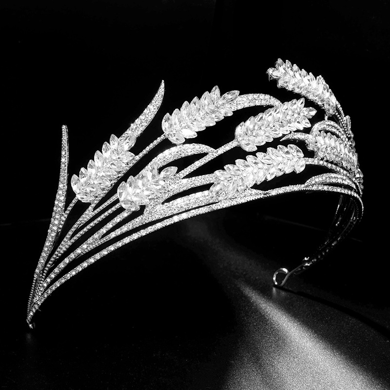 新款水晶麦穗新娘皇冠发箍婚礼水钻流行头饰唯美结婚发饰品批发
