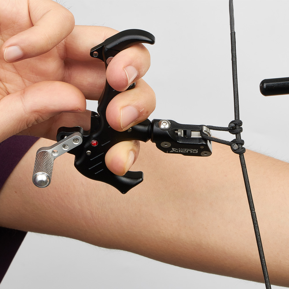 huwairen c3勾式弓箭撒放器 铝合金精加工磨砂黑复合握撒射箭配件