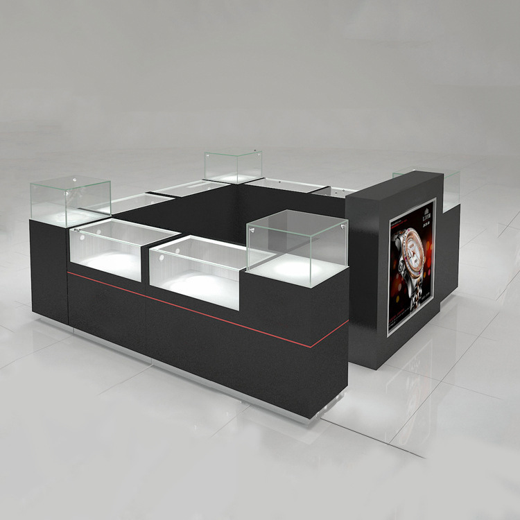 珠宝钻石转角柜精品拐角柜玻璃柜台珠宝饰品展示柜商品展示架定制