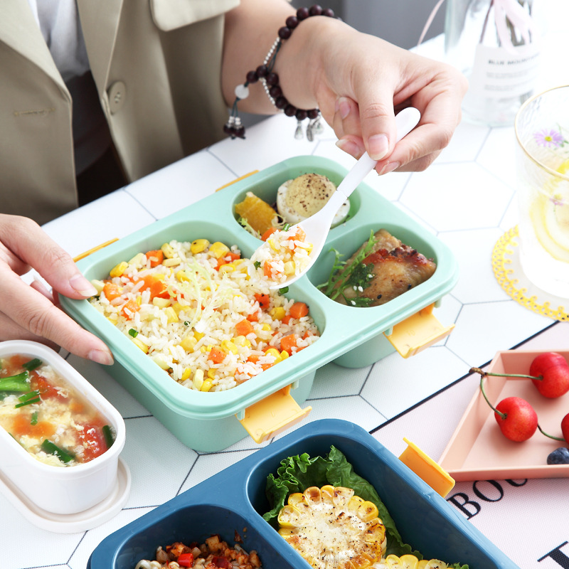 INS Internet Celebrity Plastic Lunch Box Lunch Box Canteen Compartment Plate Student Microwave Oven Adult Office Lunch Box