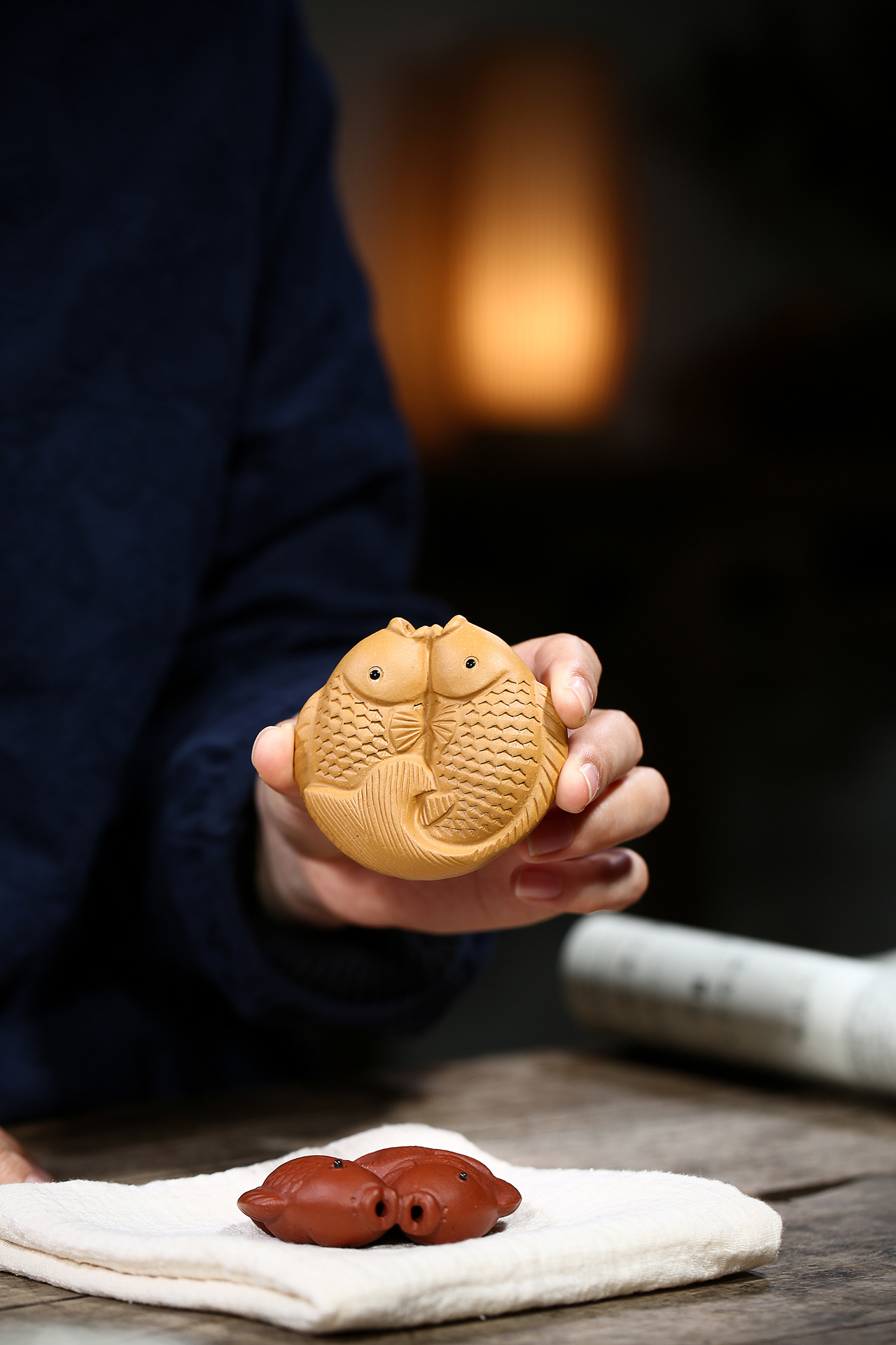 宜兴紫砂茶宠 年年有鱼紫砂茶宠茶玩茶具摆件批发 代理 一件代发