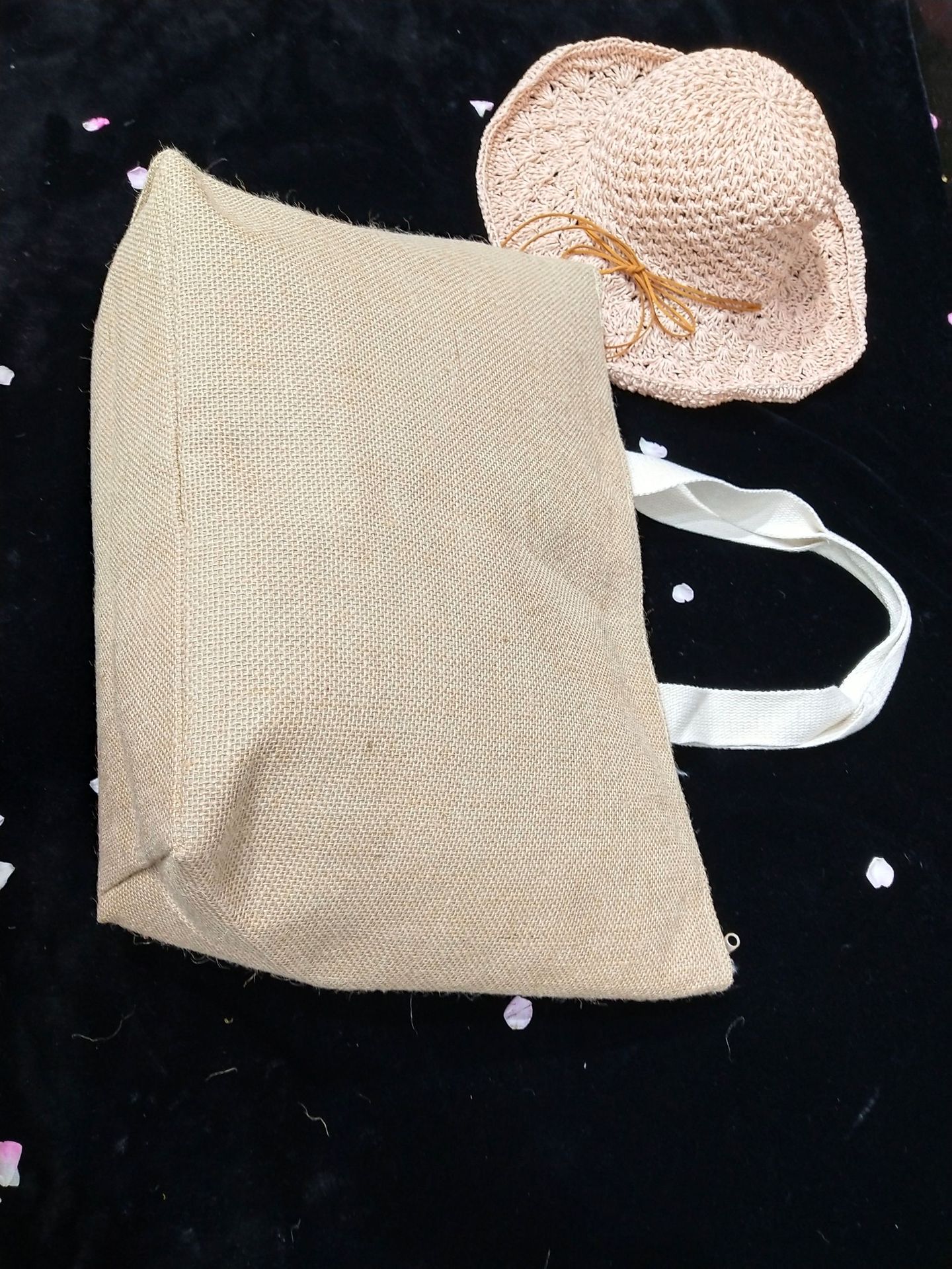 黄麻包天然黄麻材质包沙滩包亮片刺绣包