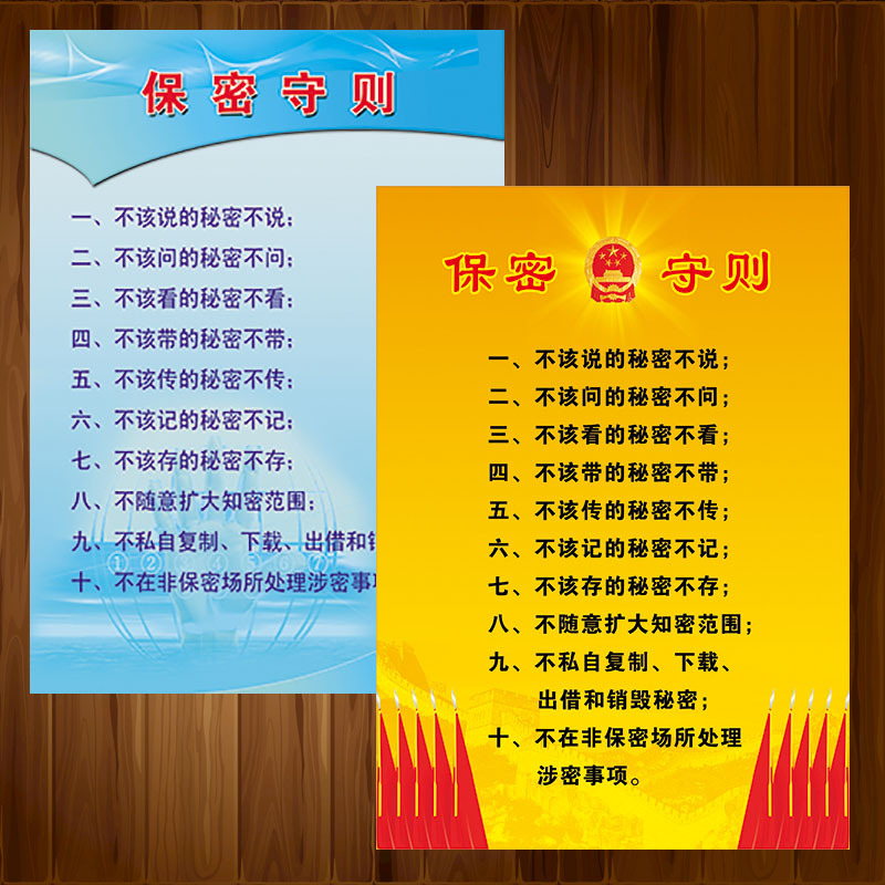 安全教育宣传挂图保守秘密部队宣传画海报军人保密守则墙贴画nah