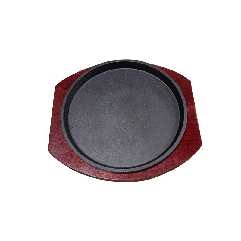 圆形铁板烧铁板生铁人工铸铁烤盘现代简约牛排铁板烧烤盘现货供应