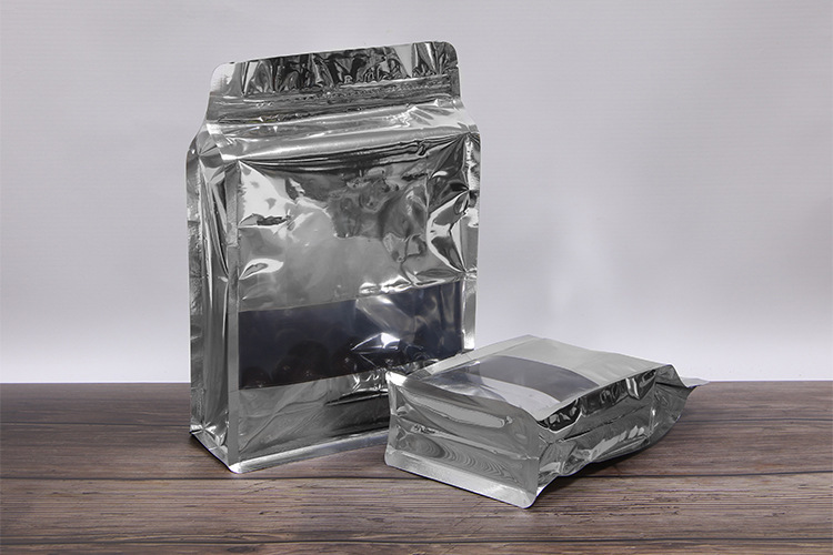 3d八边封镀铝开窗自封袋加厚食品方底透明铝箔自立袋食品自封袋