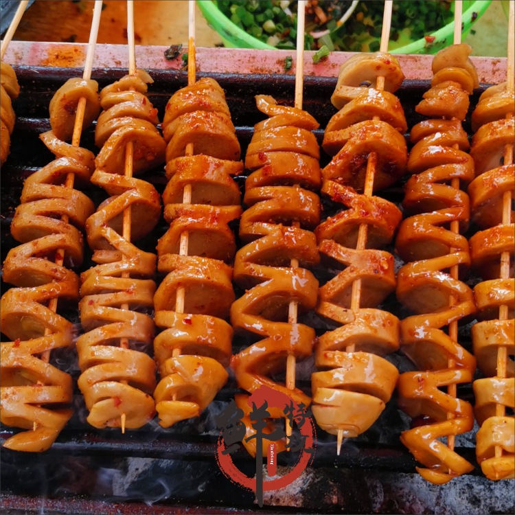 上都烤面筋串1kg20串烤串烧烤大串网红面筋串油 冷冻半成品面筋