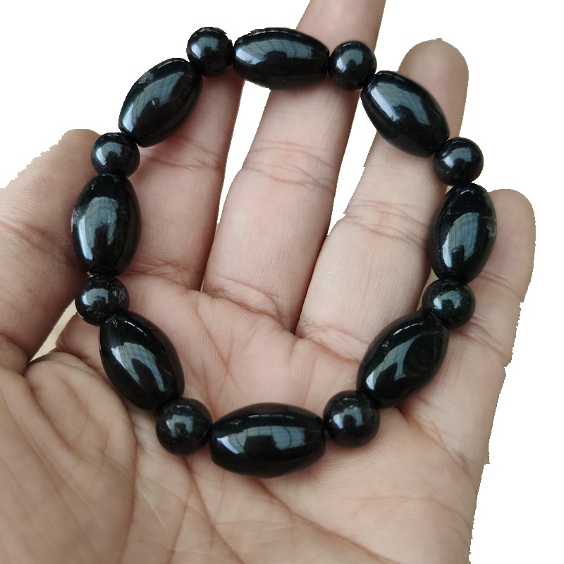 厂家 墨绿玉 黑绿玉转运珠手链 新疆活磁墨玉米珠手串会销礼品