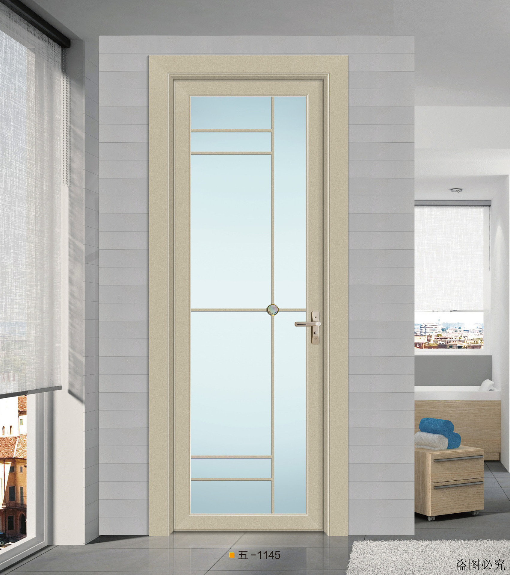 厂家直供 钛镁铝合金卫生间平开门玻璃门厨房洗手间阳台工程门