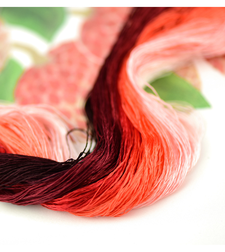 苏绣大支天然真丝绣花线桑缠花蚕丝线湘绣线免劈丝无捻绒花线红色