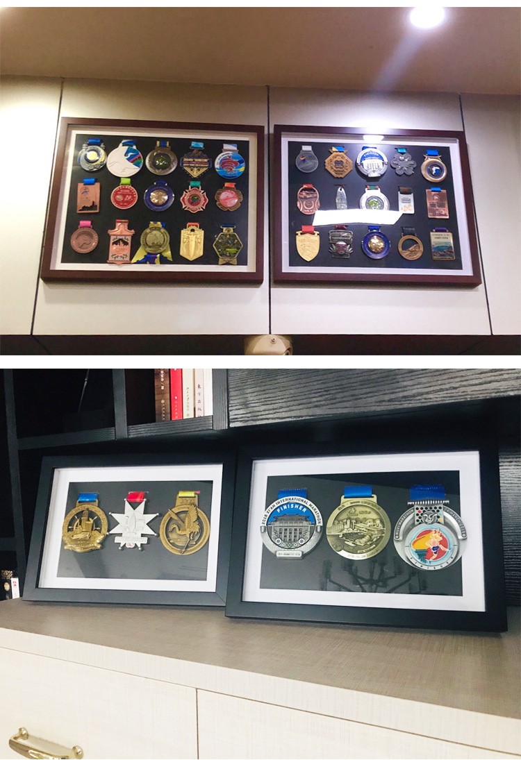 奖牌框马拉松奖牌收纳展示框架挂墙奖章奖花平衡车相框墙金牌框