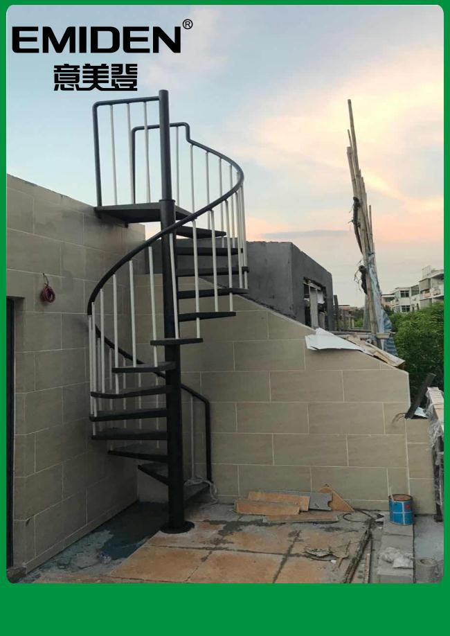 深圳意美登室外旋转楼梯,顶层旋转楼梯定制