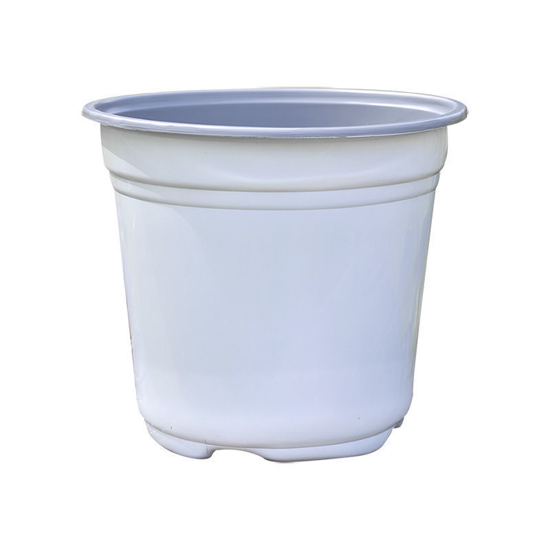 In Stock Wholesale Plastic Flower Pot White Plastic Two-Color Pot Black Cultivation Nursery Basin Color Plastic Succulent Flower Pot
