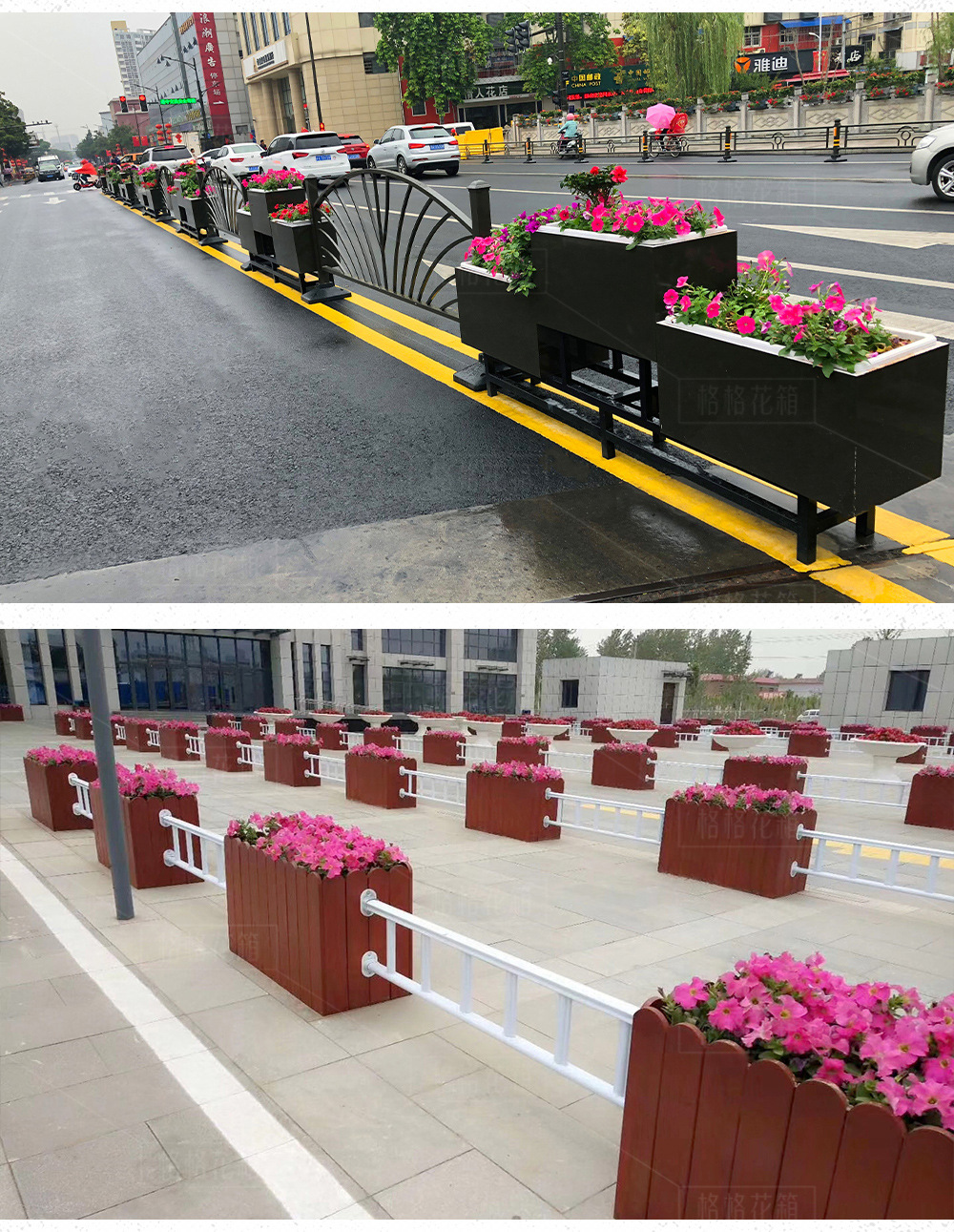 市政道路中央隔离护栏花箱铝合金 机非隔离镀锌钢护栏 厂家定制