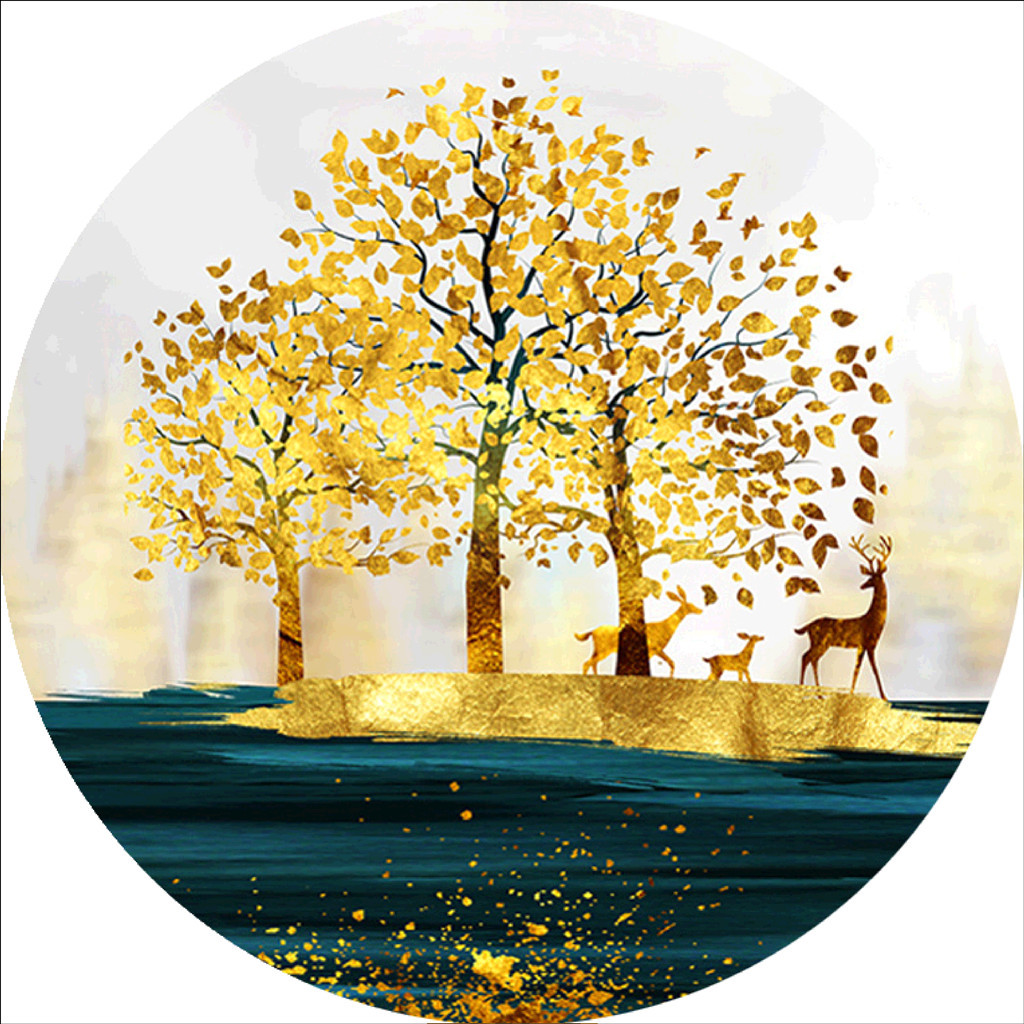 5d钻石画植物花卉满钻diy十字绣圆钻魔方钻部位贴圆盘画装饰画