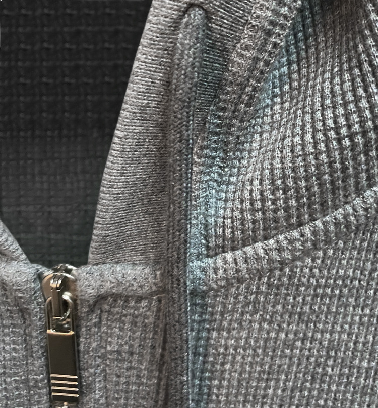 2020秋冬tb华夫格宽松色织连帽拉链棉外套开衫男女休闲运动衫情侣