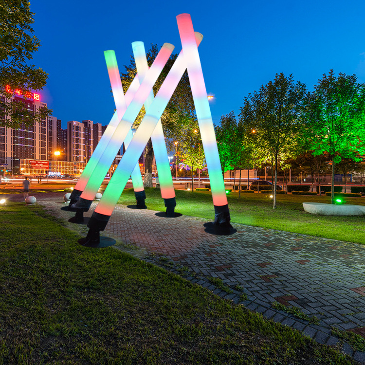 2米4米柱灯商业美led炫彩户外景观灯小区装饰路灯庭院圆柱高柱灯