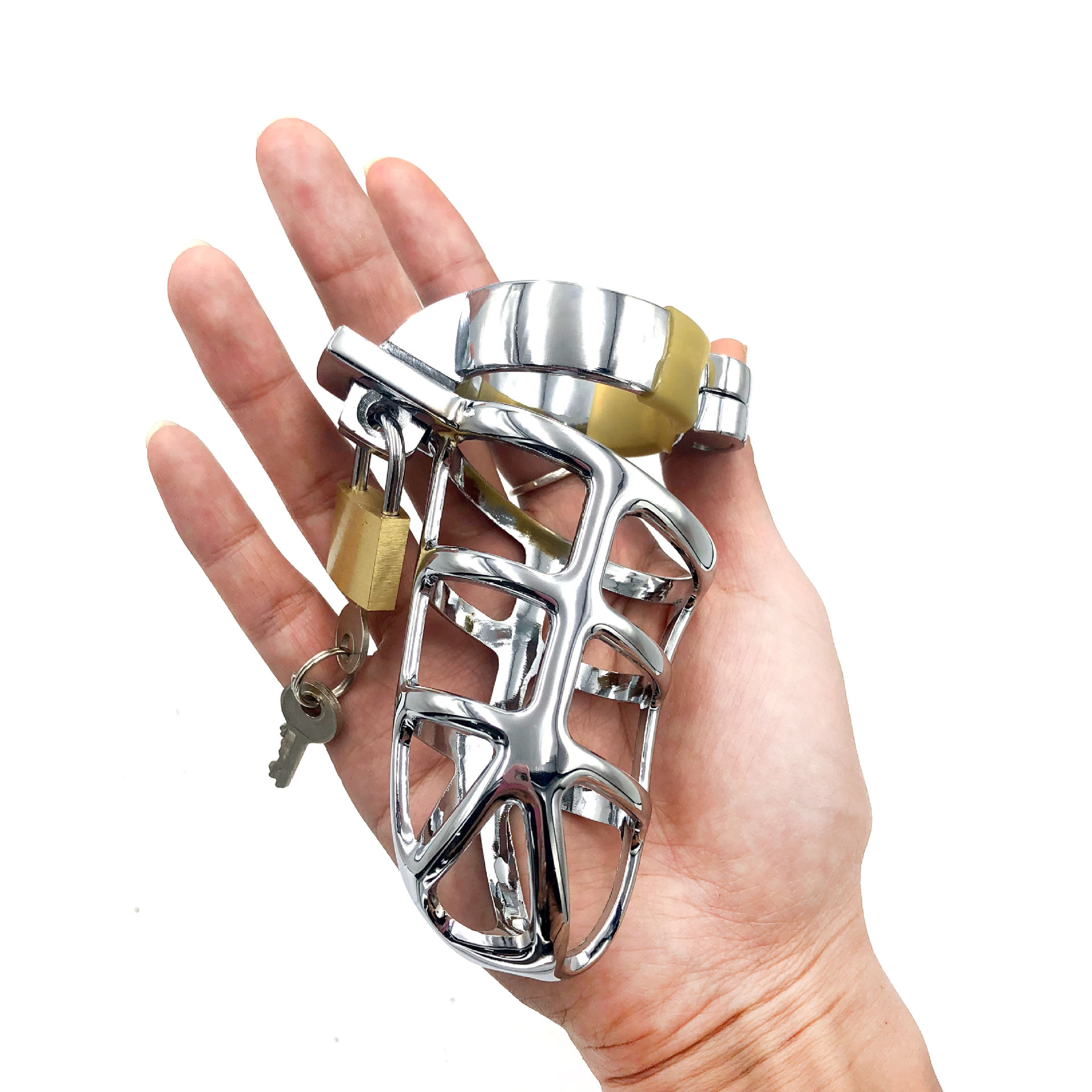 不锈钢贞操锁玩鸟逗调教男奴性工具贞洁锁男另类玩具激情用具外贸