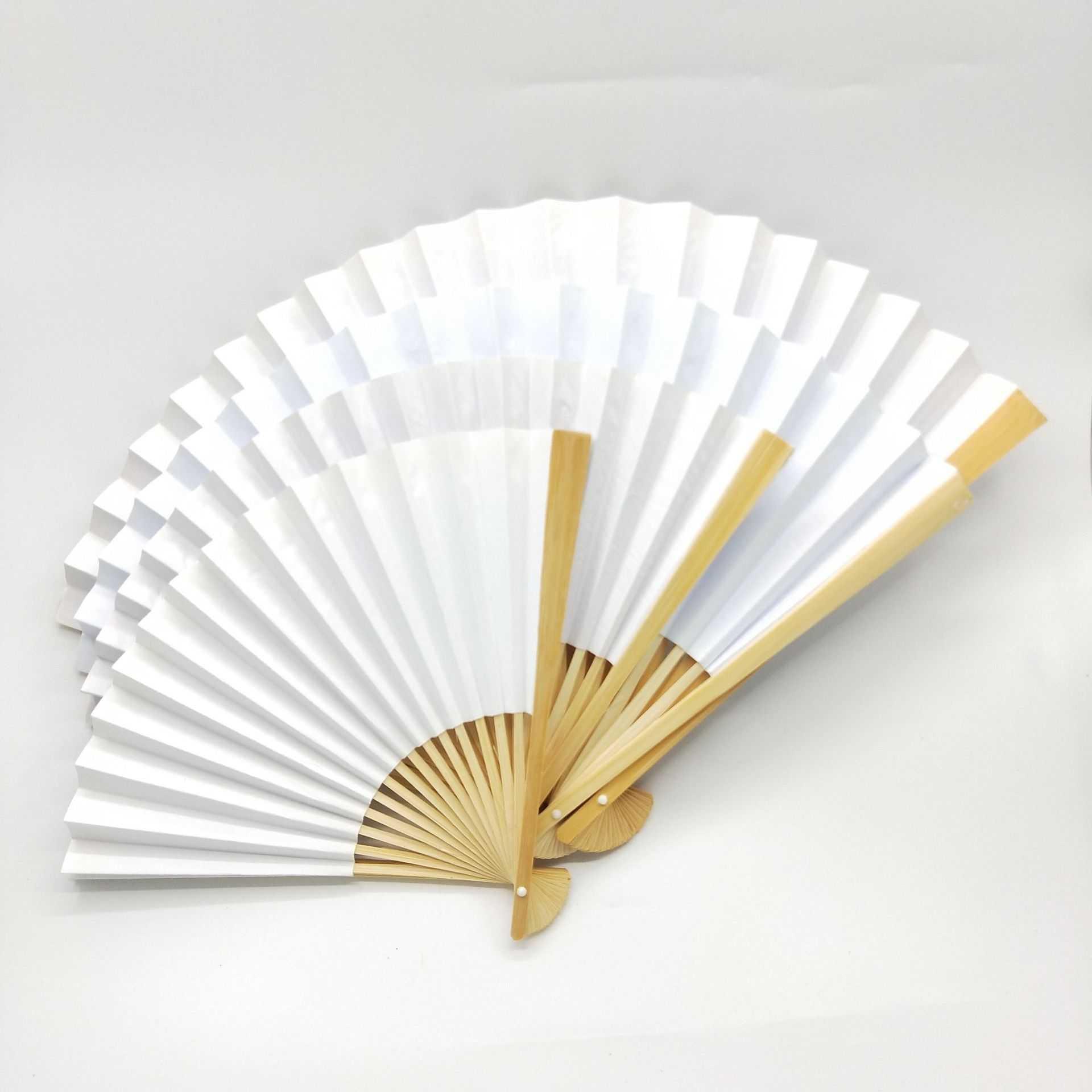 10寸/12寸白纸扇 空白扇 折扇 双面白纸扇 绘画白扇 书画练