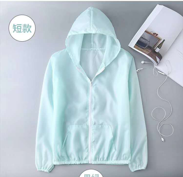 2023 Summer New Mid-Length Sun Protective Clothes Women's Korean-Style Hooded Outdoor UV-Proof Transparent Top Wholesale