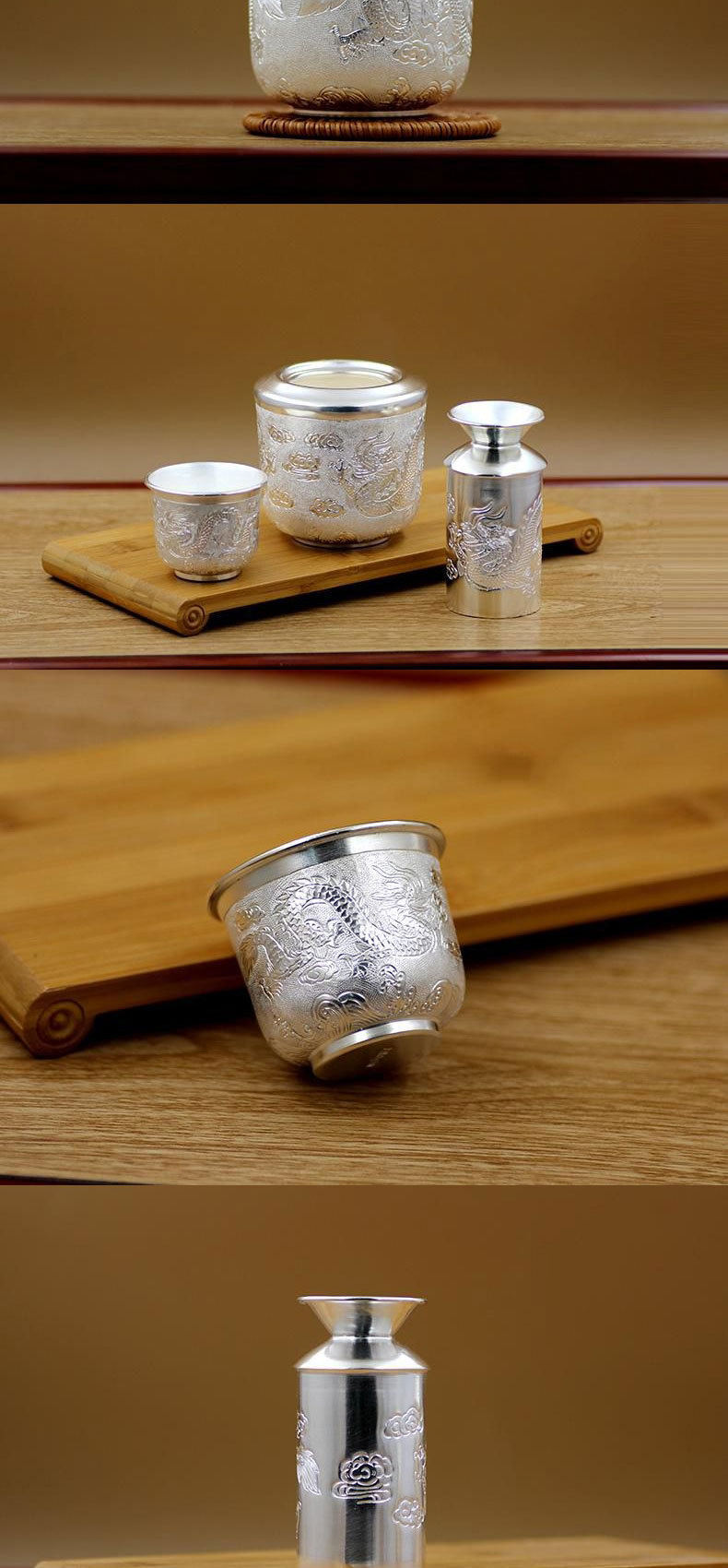 福凤手工纯银酒壶酒杯温酒具套装烫酒壶酒器酒杯子酒盅纯银酒杯