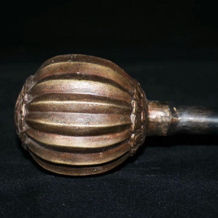 仿古做旧铜器珍藏十八般兵器纯铜南瓜锤 流星锤摆件古玩工艺品