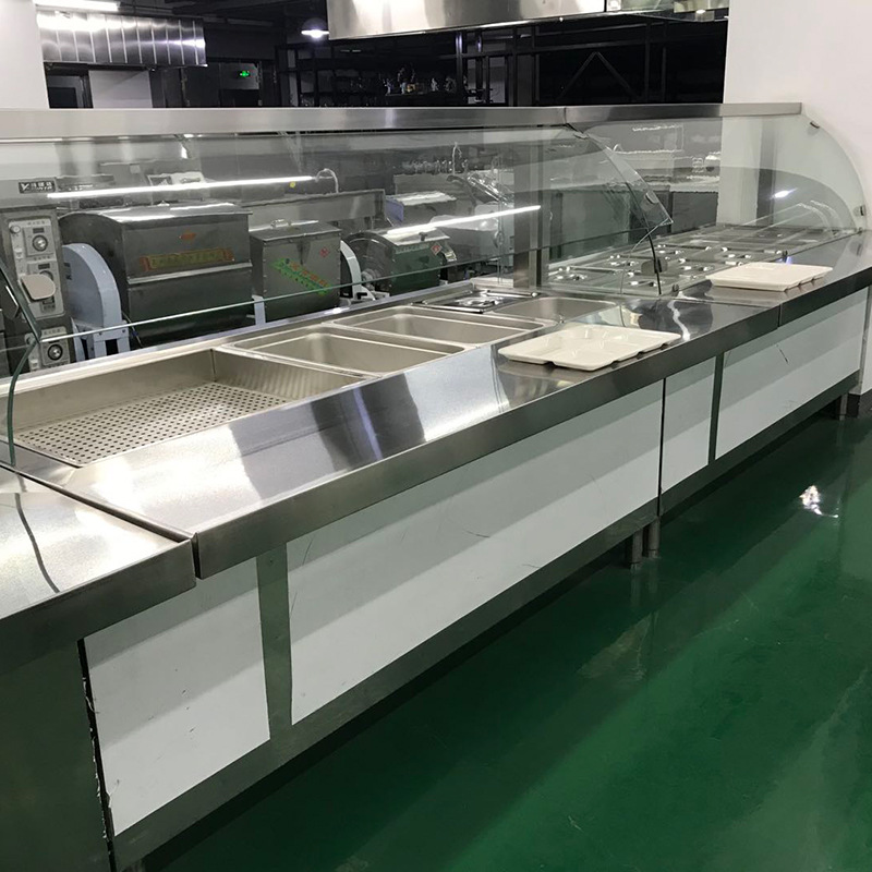 定制保温售饭台厨房明档保温设备小碗菜台异型保温菜台