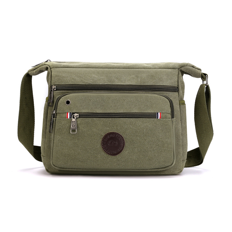 Korean Style Large Capacity Men's Canvas Shoulder Bag Men's Messenger Bag Popular Backpack Outdoor Travel Bag Wholesale