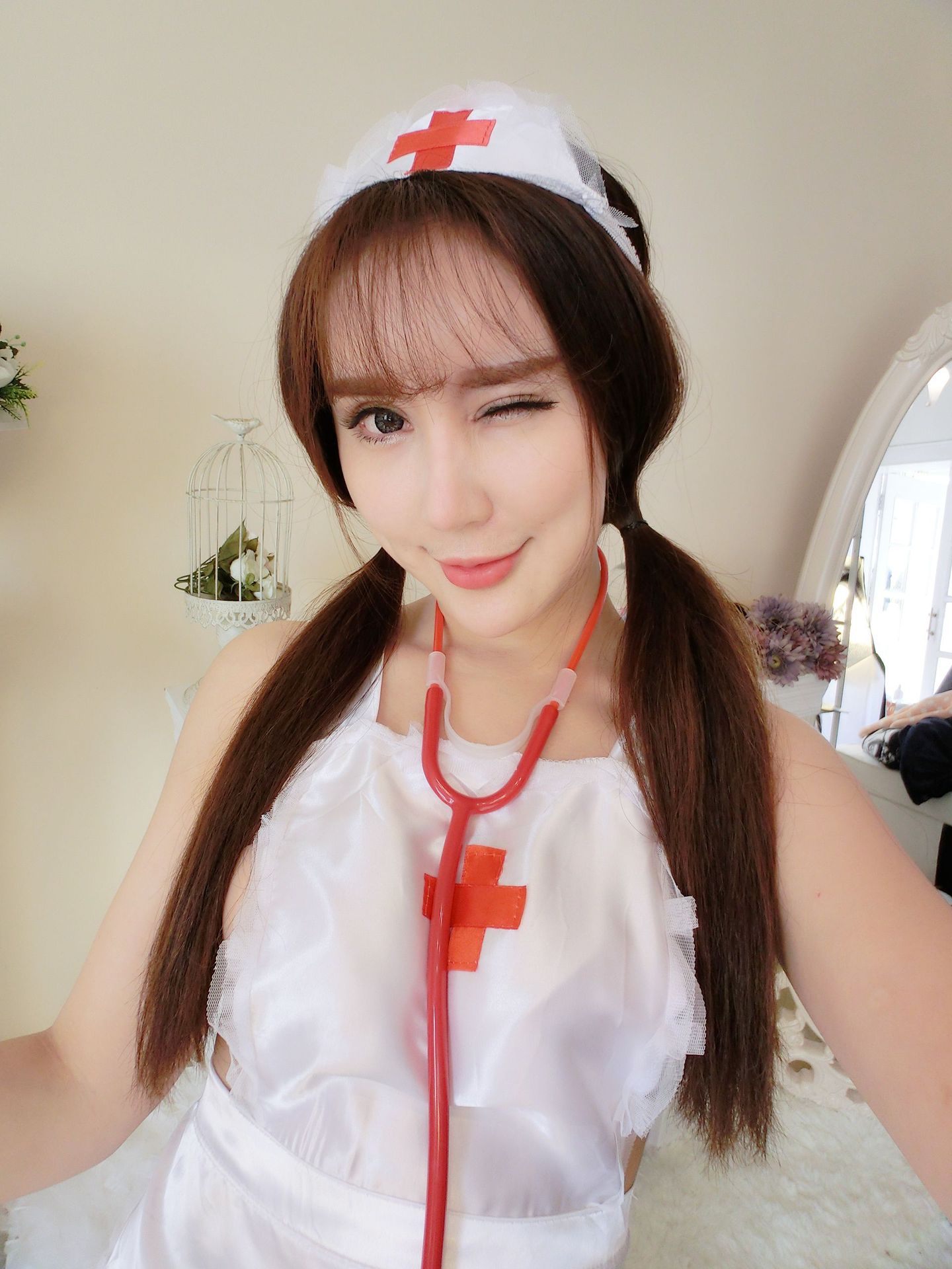 性感诱惑护士服角色扮演者纯白制服情趣内衣批发女式围裙肚兜代发