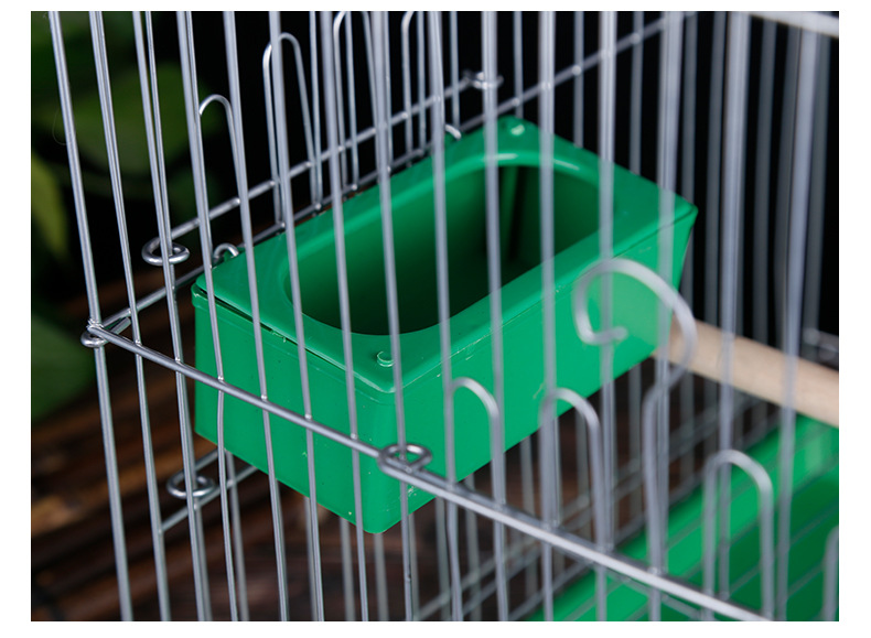 鹦鹉防洒食鸟用食盒鸟笼鸟食槽鸟食缸鸟用品鸟用具铁丝笼连体食盒