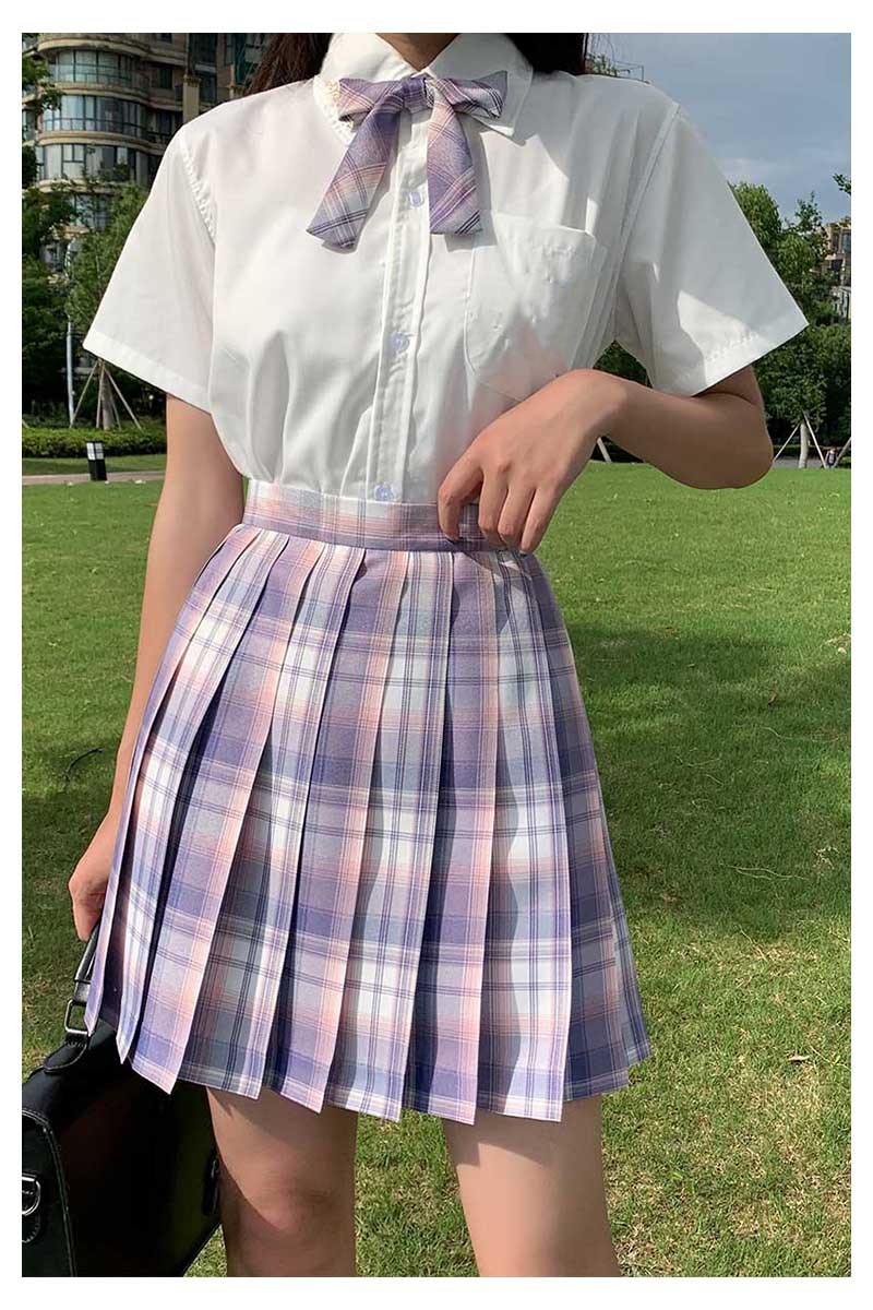 芋泥jk制服春夏日系高腰学生格纹学院风女背带百褶裙可爱格裙