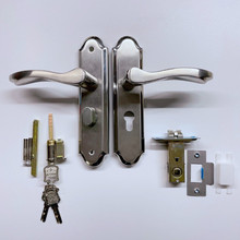 不锈钢单舌带钥匙房门锁 室内木门锁公寓卫浴锁厕所锁防锈孔距155