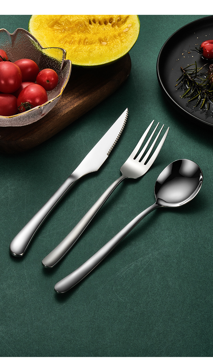 304不锈钢餐具西餐刀叉酒店牛排刀叉666餐刀勺子叉子刀叉勺套装