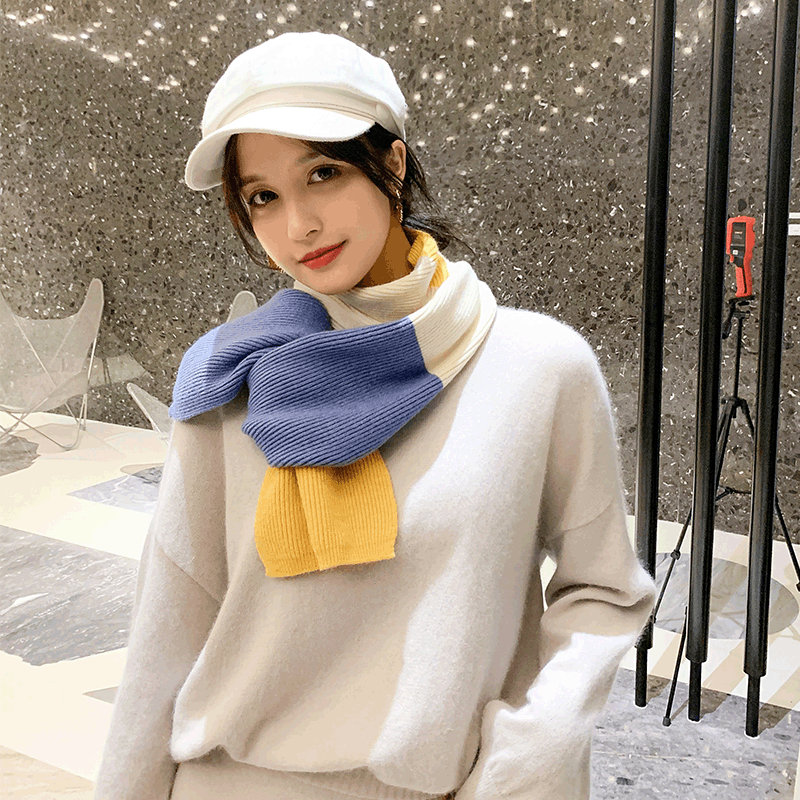 2020 Winter New Scarf Knitted Wool Keep Warm Scarf Wholesale Generation Hair Viscose Stitching Fashion Scarf