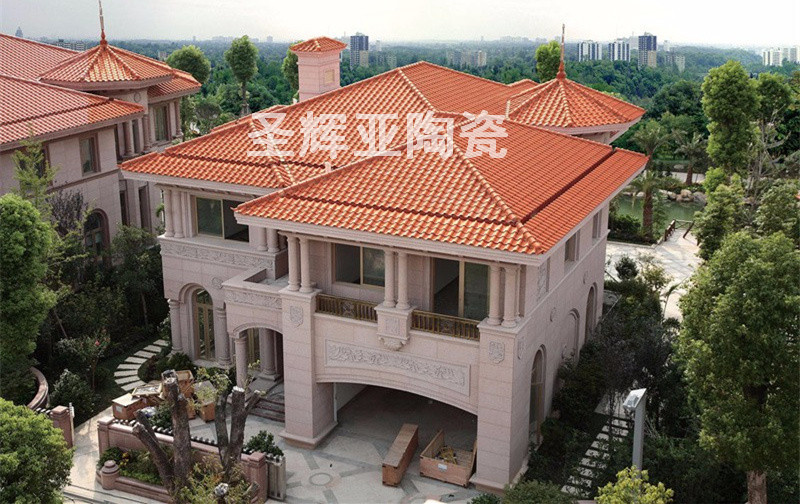 佛山屋面西班牙瓦别墅瓦300x400mm青兰九号蓝农村园林水泥琉璃瓦