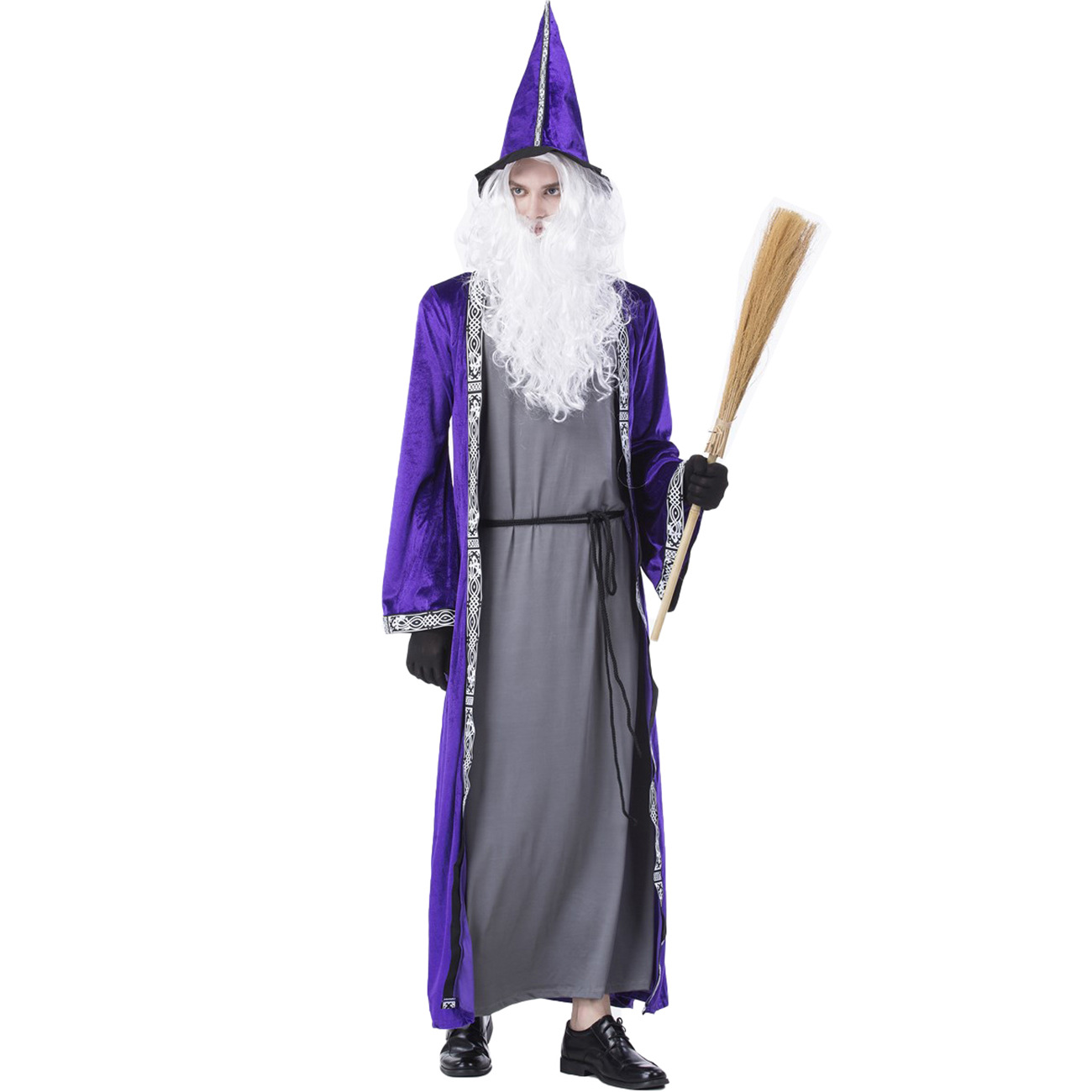 m-xl万圣节 成人 男款魔法师魔术师演出表演巫师男巫占卜者预言家