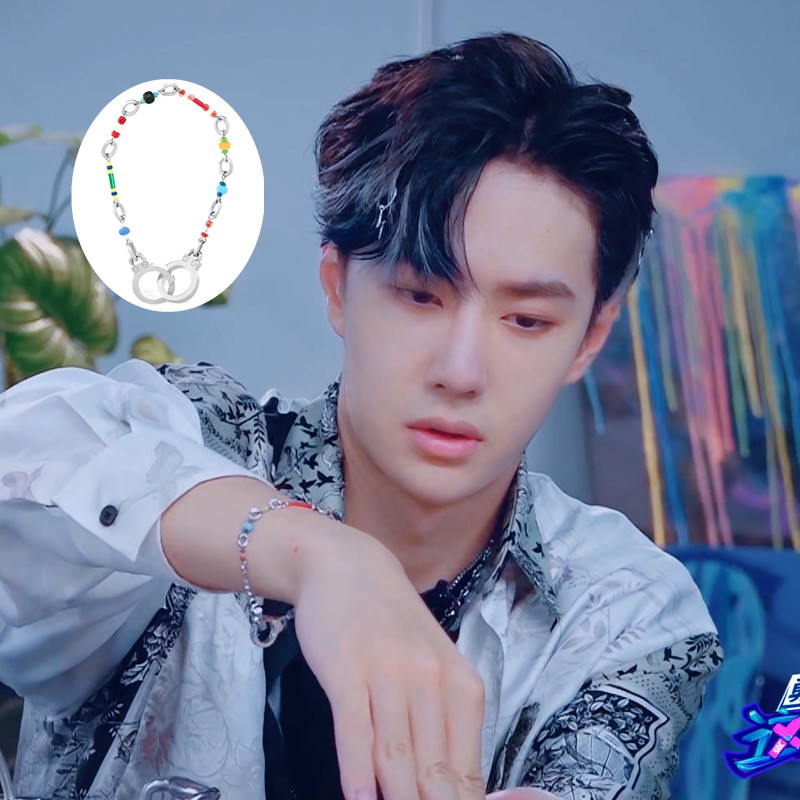 王一博同款手铐手链 奶瓶珍珠叠戴项链ins风嘻哈时尚潮人街舞吊坠