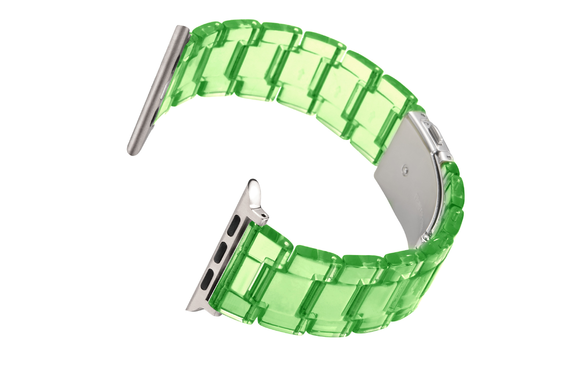 适用apple watch 2345代透明树脂表带 苹果新款树脂透色系手表带