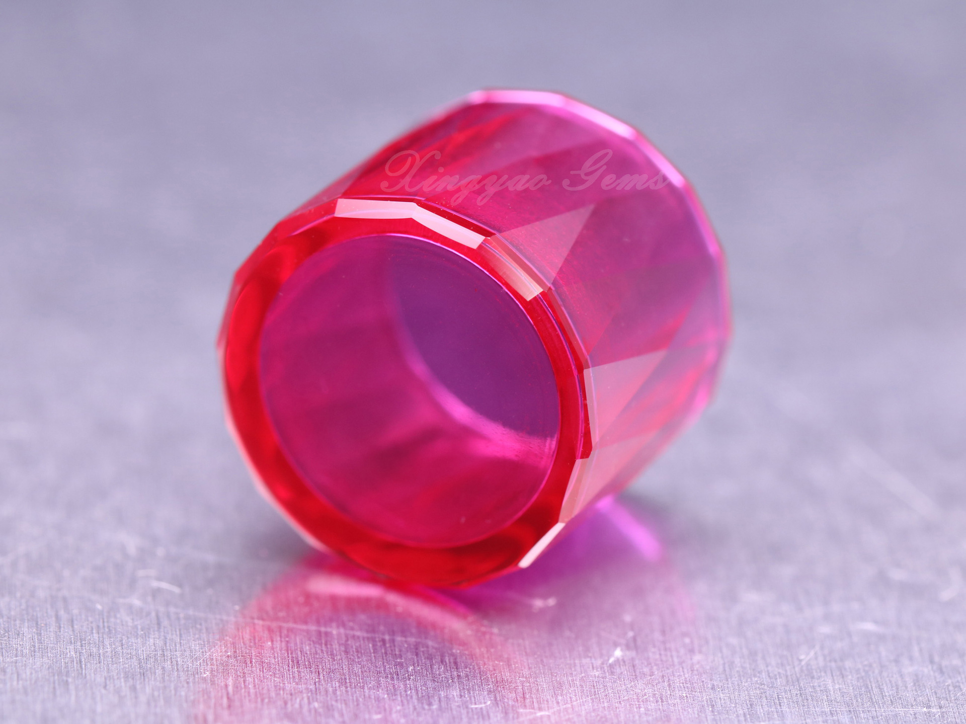 厂家订制烟斗杯刻面 红宝石杯子 异形红刚玉素面加工 高硬度耐磨