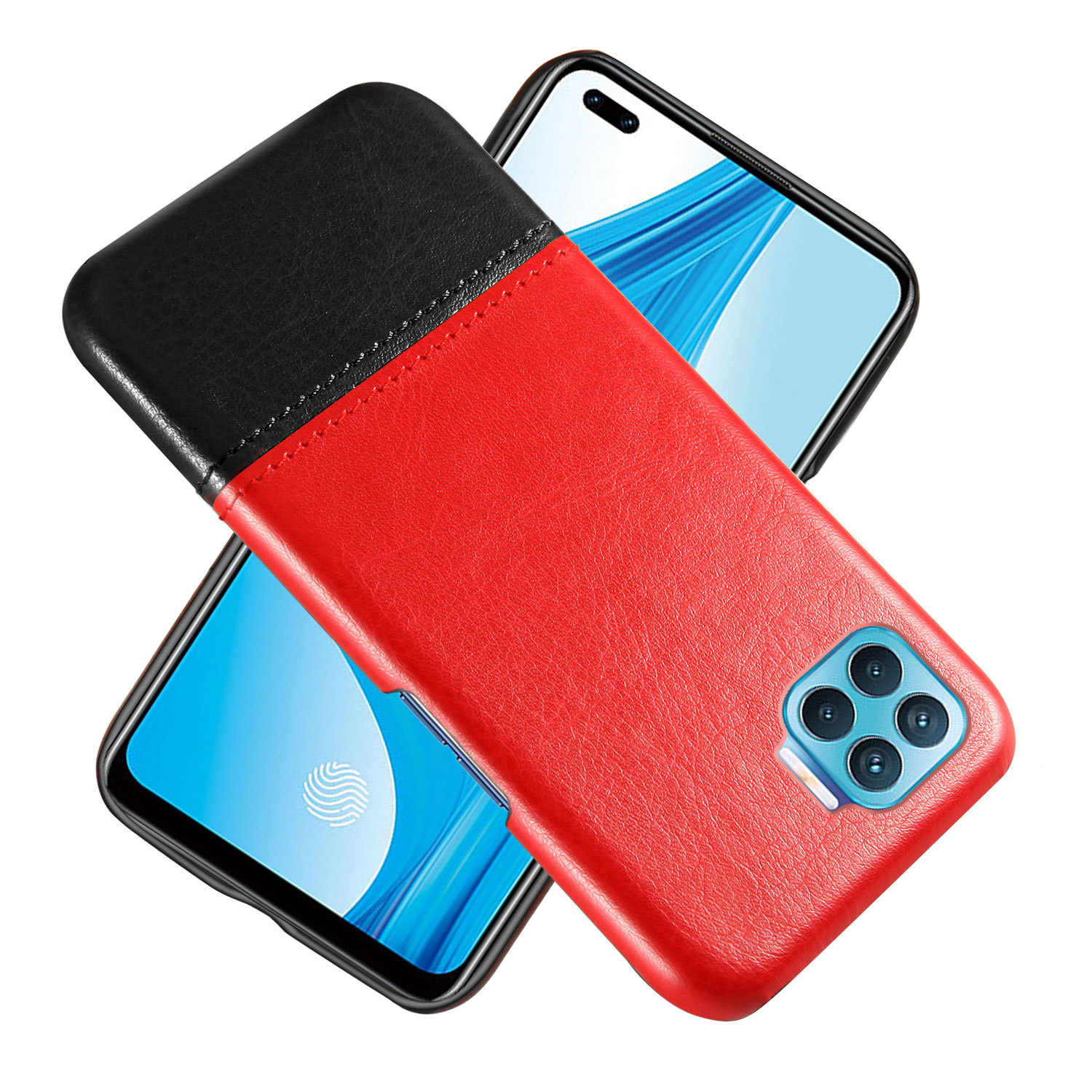 适用oppo reno 4lite手机壳拼皮外壳oppo f17pro手机套 皮套