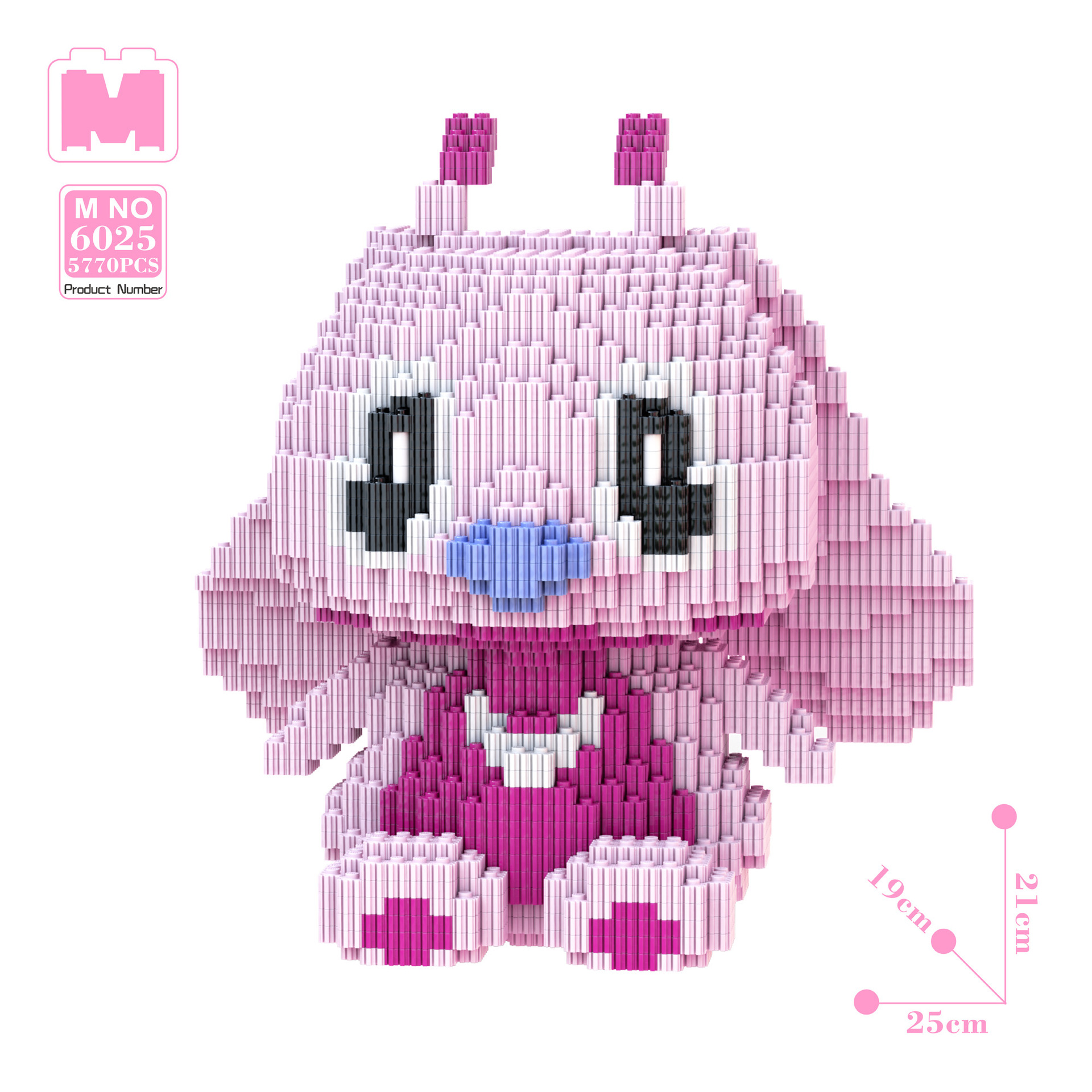 萌拼潮玩m6009松鼠串联早教益智拼装钻石大颗粒积木