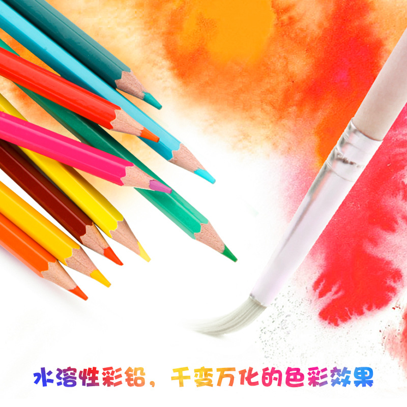 Water-Soluble Colored Pencil 48 Color 12 Color Pencil 36 Color Constant Lead 24 Color Painting Graffiti Pen Six Angle Rod