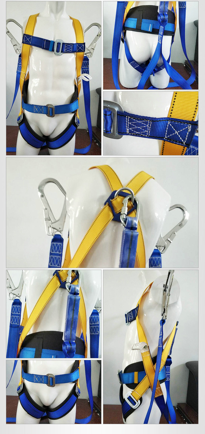 高强涤纶全身式围杆安全带电工爬杆安全防坠落可抱杆多挂点安全带
