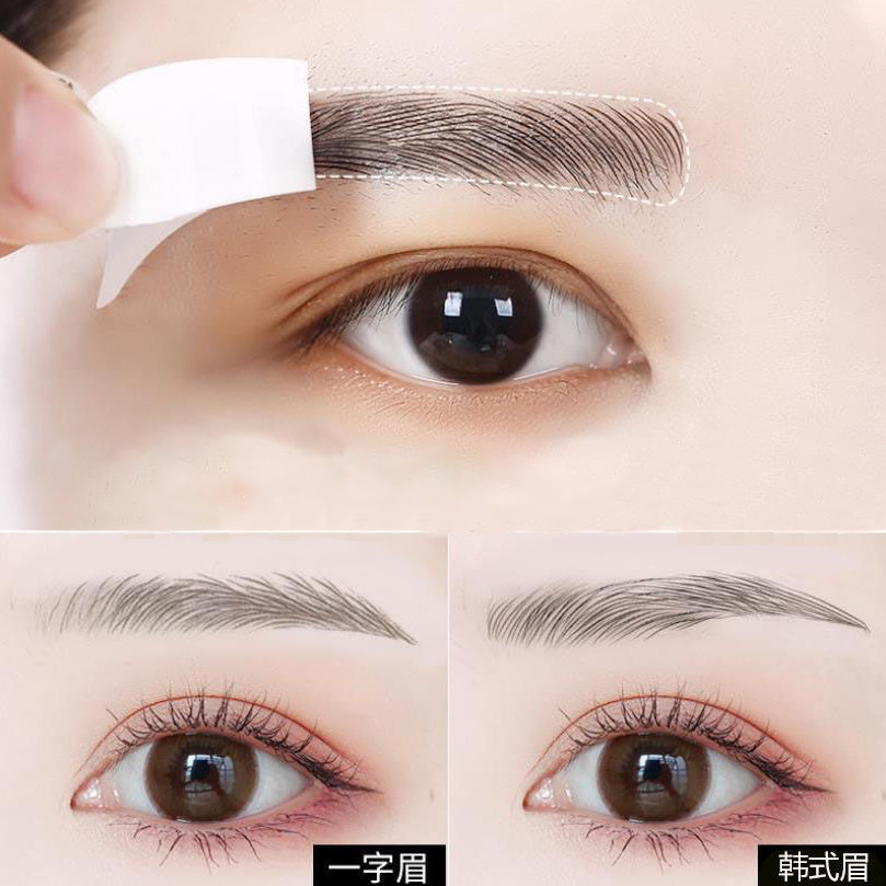 6d仿生态眉毛贴纹身懒人纹眉毛贴纸网红半永久眉毛贴现货定制