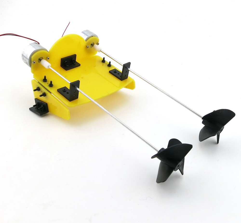 diy双动力螺旋桨 遥控船 科技模型材料 配件手工制作遥控船套件