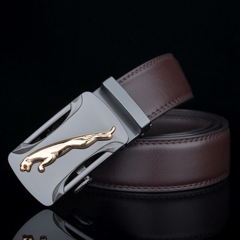 豹子男士皮带真皮豹子头时尚真皮腰带韩版潮自动扣头皮带一件批发