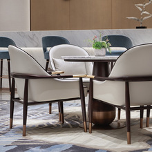 新中式售楼处洽谈桌椅组合轻奢简约酒店大堂接待沙发卡座一桌四椅